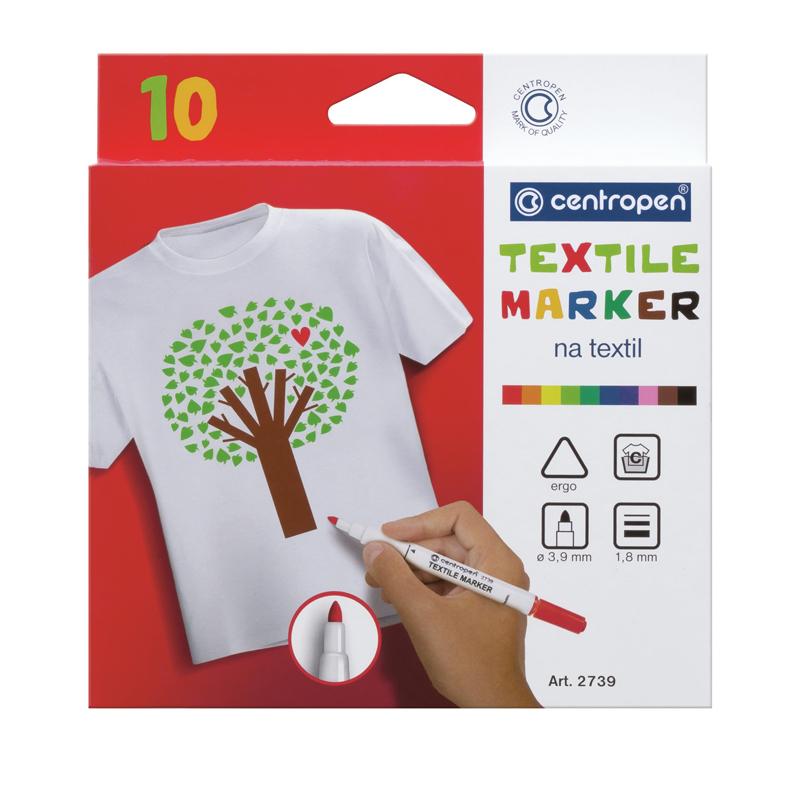 Маркер CENTROPEN Textile 2739.10 2 мм, набір 10 кол.